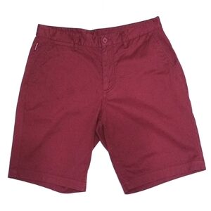 Armani Exchange Red A|X Pattern Flat-Front Shorts – 9" Inseam